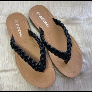 SODA Boutique braided black sandal | multiple sizes